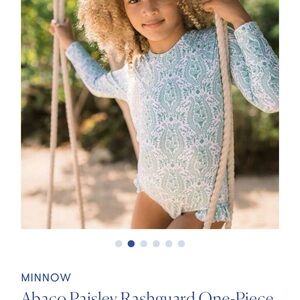 Minnow Kids Long Sleeve Rash Guard - Aqua Pattern 2 sizes available